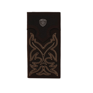 Ariat Boys’ Rodeo Wallet – Medium Brown Leather with Boot Stitch Design - Cowboy SwaggerAriat Boys’ Rodeo Wallet – Medium Brown Leather with Boot Stitch Design
