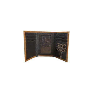 Ariat Brown Leather Shield Logo Trifold Wallet - Cowboy SwaggerAriat Brown Leather Shield Logo Trifold WalletWallets & Money Clips