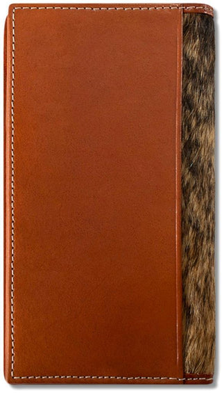 Ariat Calf Hair Floral Embossed Leather Rodeo Wallet, detail view