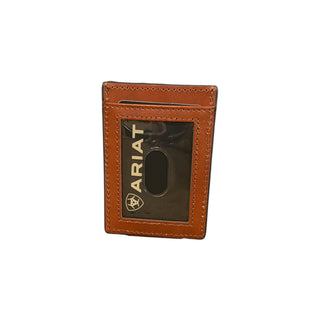 Ariat Diamond Tooled Leather Money Clip Wallet, back view showing clip