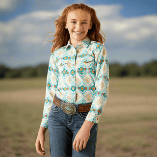 Ariat Girls Long Sleeve Remy Snap Shirt Cayo Print - Cowboy SwaggerAriat Girls Long Sleeve Remy Snap Shirt Cayo Print