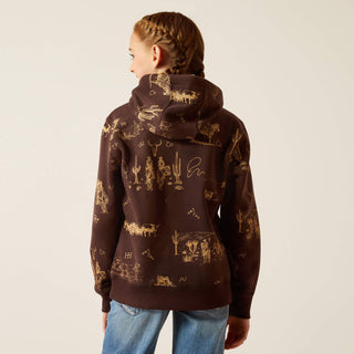 Ariat Girl's Ranch Scene Hoodie Ranchin Print - Cowboy SwaggerAriat Girl's Ranch Scene Hoodie Ranchin PrintShirts & Tops