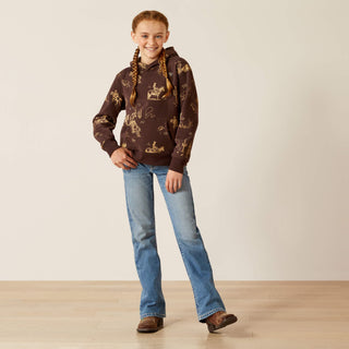 Ariat Girl's Ranch Scene Hoodie Ranchin Print - Cowboy SwaggerAriat Girl's Ranch Scene Hoodie Ranchin PrintShirts & Tops