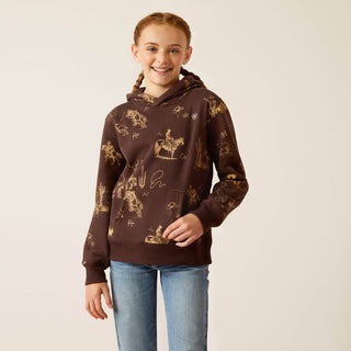 Ariat Girl's Ranch Scene Hoodie Ranchin Print - Cowboy SwaggerAriat Girl's Ranch Scene Hoodie Ranchin PrintShirts & Tops