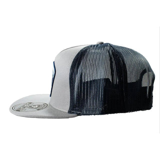 Ariat Grey Trucker Cap – Blue Bison Logo Patch – Adjustable Western Mesh Back Hat - Cowboy SwaggerAriat Grey Trucker Cap – Blue Bison Logo Patch – Adjustable Western Mesh Back Hat