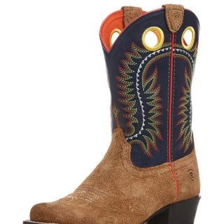 Ariat Kids Derby Monroe Tan Roughout and Inkwell Boot - Cowboy SwaggerAriat Kids Derby Monroe Tan Roughout and Inkwell Boot