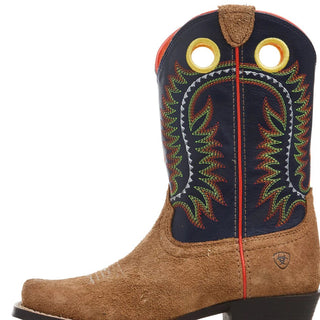 Ariat Kids Derby Monroe Tan Roughout and Inkwell Boot - Cowboy SwaggerAriat Kids Derby Monroe Tan Roughout and Inkwell Boot