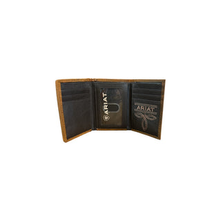 Ariat Men’s Basket Weave Leather Trifold Wallet - Cowboy SwaggerAriat Men’s Basket Weave Leather Trifold WalletWallets & Money Clips