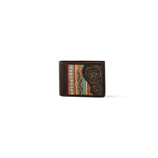 Ariat Men’s Bi-Fold Wallet – Floral Tooled Leather with Aztec Rug Pattern - Cowboy SwaggerAriat Men’s Bi-Fold Wallet – Floral Tooled Leather with Aztec Rug PatternWallets & Money Clips