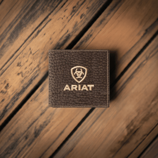 Ariat Men’s Bi - Fold Wallet – Genuine Bull Hide Leather with Embroidered Logo - Cowboy SwaggerAriat Men’s Bi - Fold Wallet – Genuine Bull Hide Leather with Embroidered LogoWallets & Money Clips