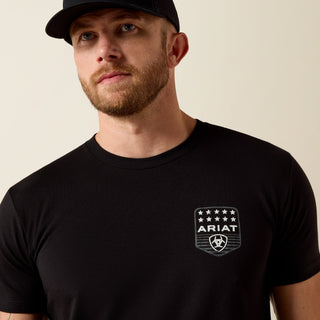 Ariat Men’s Black Patriotic Badge Short Sleeve T-Shirt - Cowboy SwaggerAriat Men’s Black Patriotic Badge Short Sleeve T-ShirtMen's Shirts
