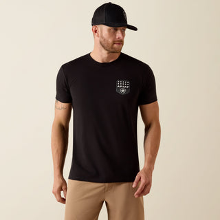 Ariat Men’s Black Patriotic Badge Short Sleeve T-Shirt - Cowboy SwaggerAriat Men’s Black Patriotic Badge Short Sleeve T-ShirtMen's Shirts
