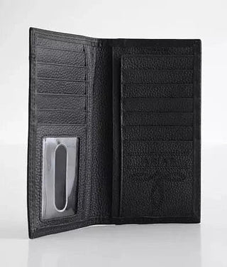 Ariat Men's Black Rodeo Wallet with Shield Concho, interior view