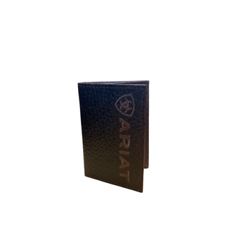Ariat Men’s Bullhide Leather Trifold Wallet with Embroidered Logo - Cowboy SwaggerAriat Men’s Bullhide Leather Trifold Wallet with Embroidered LogoWallets & Money Clips