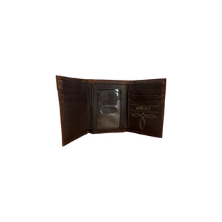 Ariat Men's Center Bump Shield Logo Trifold Wallet - Cowboy SwaggerAriat Men's Center Bump Shield Logo Trifold WalletWallets & Money Clips