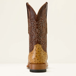 Ariat Men’s Classic Cash Boot – Tan Full Quill Ostrich & Hickory Smoke (10063774)