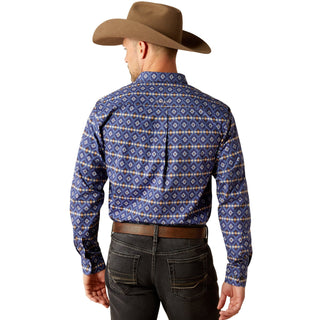Ariat Mens Connor Fitted Long Sleeve Shirt Navy Blue - Cowboy SwaggerAriat Mens Connor Fitted Long Sleeve Shirt Navy Blue