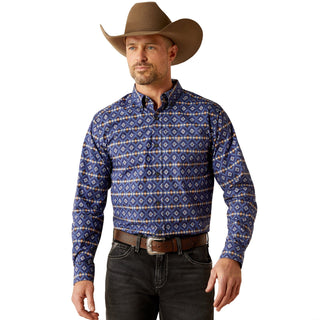 Ariat Mens Connor Fitted Long Sleeve Shirt Navy Blue - Cowboy SwaggerAriat Mens Connor Fitted Long Sleeve Shirt Navy Blue