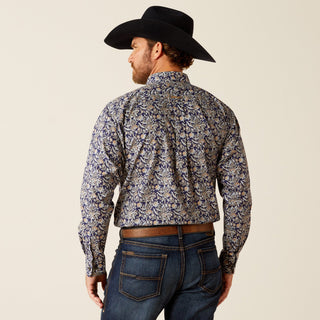Ariat Men's Creighton LS Shirt Navy Blue and Wheat - Cowboy SwaggerAriat Men's Creighton LS Shirt Navy Blue and WheatMen's Shirts