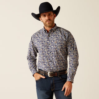 Ariat Men's Creighton LS Shirt Navy Blue and Wheat - Cowboy SwaggerAriat Men's Creighton LS Shirt Navy Blue and WheatMen's Shirts