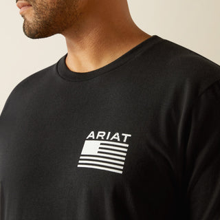 Ariat Men’s Freedom Stripe Short Sleeve TShirt Black - Cowboy SwaggerAriat Men’s Freedom Stripe Short Sleeve TShirt Black