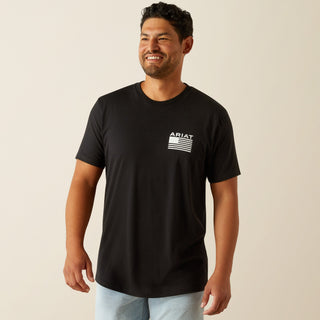 Ariat Men’s Freedom Stripe Short Sleeve TShirt Black - Cowboy SwaggerAriat Men’s Freedom Stripe Short Sleeve TShirt Black