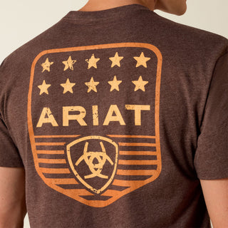 Ariat Men’s Patriotic Badge Short Sleeve T-Shirt – Brown Heather - Cowboy SwaggerAriat Men’s Patriotic Badge Short Sleeve T-Shirt – Brown HeatherShirts & Tops