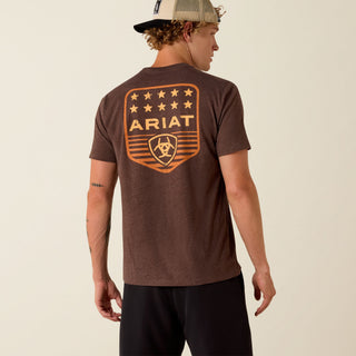 Ariat Men’s Patriotic Badge Short Sleeve T-Shirt – Brown Heather - Cowboy SwaggerAriat Men’s Patriotic Badge Short Sleeve T-Shirt – Brown HeatherShirts & Tops