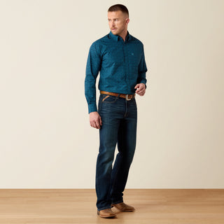 Ariat Men’s Peck Medallion Long Sleeve Western Shirt – Sailor Blue - Cowboy SwaggerAriat Men’s Peck Medallion Long Sleeve Western Shirt – Sailor BlueMen's Shirts