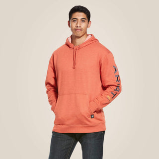 Ariat Men's Rebar Graphic Hoodie Volcanic Heather With Charcoal logo - Cowboy SwaggerAriat Men's Rebar Graphic Hoodie Volcanic Heather With Charcoal logoMen's Shirts