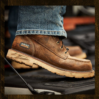 Ariat Men’s Rebar Lift 6” H2O Composite Toe Work Boot – Distressed Brown - Cowboy SwaggerAriat Men’s Rebar Lift 6” H2O Composite Toe Work Boot – Distressed BrownBoots