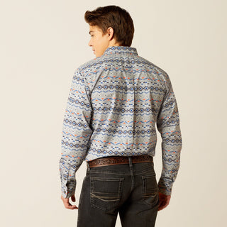 Ariat Men's Richie Grey/Blue Aztec Print Button Down - Cowboy SwaggerAriat Men's Richie Grey/Blue Aztec Print Button DownMen's Shirts