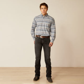 Ariat Men's Richie Grey/Blue Aztec Print Button Down - Cowboy SwaggerAriat Men's Richie Grey/Blue Aztec Print Button DownMen's Shirts