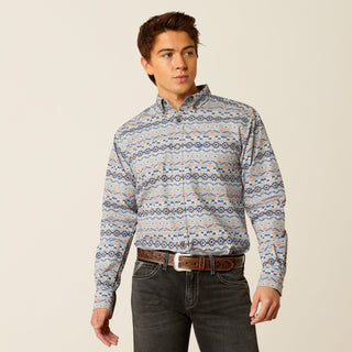 Ariat Men's Richie Grey/Blue Aztec Print Button Down - Cowboy SwaggerAriat Men's Richie Grey/Blue Aztec Print Button DownMen's Shirts