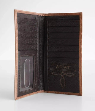 Ariat Men’s Rodeo Wallet – Basketweave Leather with Embroidered Detail - Cowboy SwaggerAriat Men’s Rodeo Wallet – Basketweave Leather with Embroidered Detail
