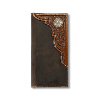 Ariat Men’s Rodeo Wallet – Distressed Leather with Embossed Corner & Concho - Cowboy SwaggerAriat Men’s Rodeo Wallet – Distressed Leather with Embossed Corner & ConchoWallets & Money Clips