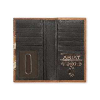 Ariat Men’s Rodeo Wallet – Leather with Calf Hair Chevron & Shield Concho - Cowboy SwaggerAriat Men’s Rodeo Wallet – Leather with Calf Hair Chevron & Shield Concho