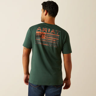 Ariat Men’s Rustic Wood Flag Short Sleeve Shirt Forrest Green - Cowboy SwaggerAriat Men’s Rustic Wood Flag Short Sleeve Shirt Forrest Green