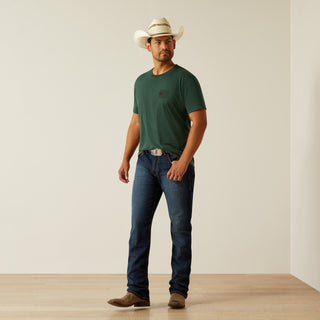 Ariat Men’s Rustic Wood Flag Short Sleeve Shirt Forrest Green - Cowboy SwaggerAriat Men’s Rustic Wood Flag Short Sleeve Shirt Forrest Green