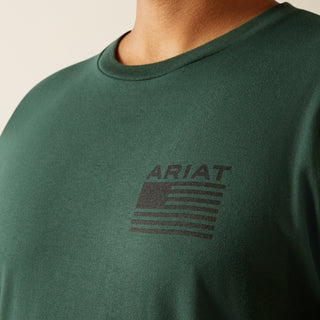 Ariat Men’s Rustic Wood Flag Short Sleeve Shirt Forrest Green - Cowboy SwaggerAriat Men’s Rustic Wood Flag Short Sleeve Shirt Forrest Green