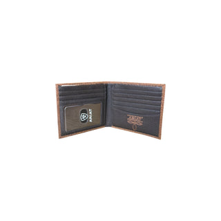 Ariat Men’s Shield Overlay Brown Rowdy Leather Bifold Wallet - Cowboy SwaggerAriat Men’s Shield Overlay Brown Rowdy Leather Bifold WalletWallets & Money Clips