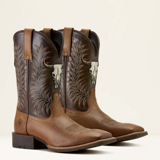 Ariat Men’s Sport Steer Skull Western Boots – Sandstorm/Bitter Chocolate Leather Cowboy Boots - Cowboy SwaggerAriat Men’s Sport Steer Skull Western Boots – Sandstorm/Bitter Chocolate Leather Cowboy Boots