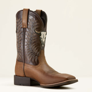 Ariat Men’s Sport Steer Skull Western Boots – Sandstorm/Bitter Chocolate Leather Cowboy Boots - Cowboy SwaggerAriat Men’s Sport Steer Skull Western Boots – Sandstorm/Bitter Chocolate Leather Cowboy Boots