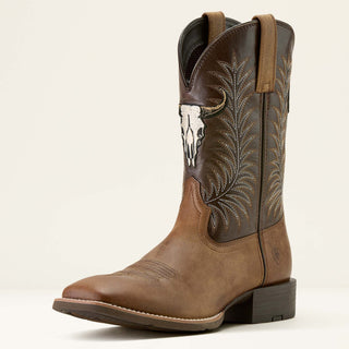 Ariat Men’s Sport Steer Skull Western Boots – Sandstorm/Bitter Chocolate Leather Cowboy Boots - Cowboy SwaggerAriat Men’s Sport Steer Skull Western Boots – Sandstorm/Bitter Chocolate Leather Cowboy Boots