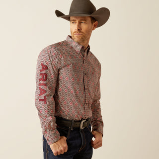 Ariat Men's Team Omega Fitted Shirt Red/Burgundy - Cowboy SwaggerAriat Men's Team Omega Fitted Shirt Red/BurgundyMen's Shirts