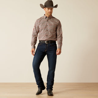Ariat Men's Team Omega Fitted Shirt Red/Burgundy - Cowboy SwaggerAriat Men's Team Omega Fitted Shirt Red/BurgundyMen's Shirts