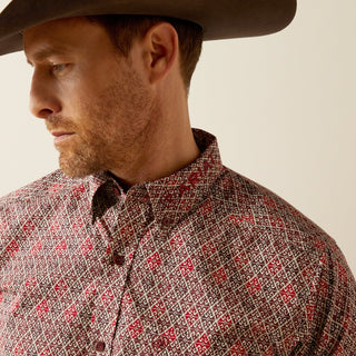 Ariat Men's Team Omega Fitted Shirt Red/Burgundy - Cowboy SwaggerAriat Men's Team Omega Fitted Shirt Red/BurgundyMen's Shirts