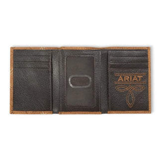 Ariat Men’s Tri - Fold Wallet – Crazy Horse Leather with Cross Stitch Design - Cowboy SwaggerAriat Men’s Tri - Fold Wallet – Crazy Horse Leather with Cross Stitch Design
