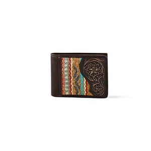 Ariat Men’s Tri - Fold Wallet – Floral Tooled Leather with Aztec Rug Pattern - Cowboy SwaggerAriat Men’s Tri - Fold Wallet – Floral Tooled Leather with Aztec Rug Pattern