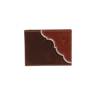 Ariat Men’s Trifold Wallet – Two - Tone Genuine Leather with Cream Trim (A3547908) - Cowboy SwaggerAriat Men’s Trifold Wallet – Two - Tone Genuine Leather with Cream Trim (A3547908)